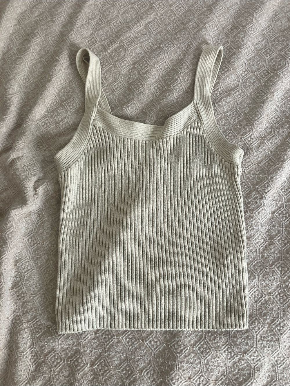 GAP Ribbed Tank Camisole in Light Beige
